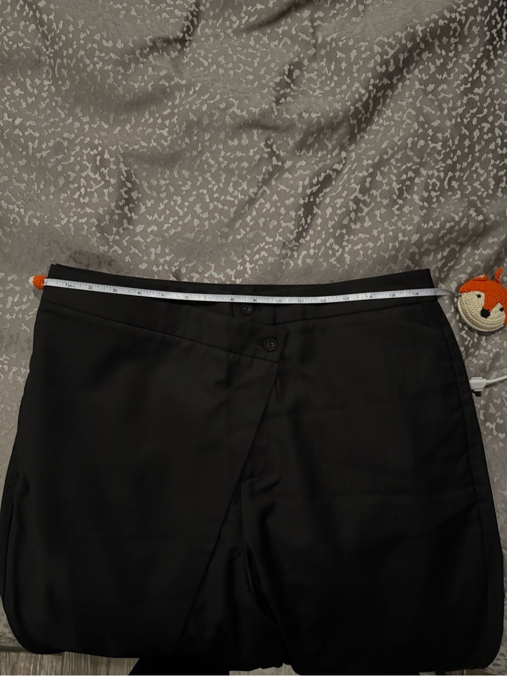 Commense Solid Asymmetrical Straight Leg Pants Set - XL - Black - Picture 15 of 16